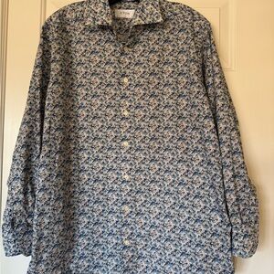 Eton Blue and White Patterned Shirt